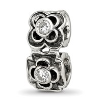 Sterling Silver Reflections CZ Connector Bead view 1