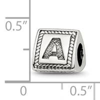 Sterling Silver Reflections Letter a Triangle Block Bead view 4