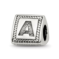 Sterling Silver Reflections Letter a Triangle Block Bead view 1