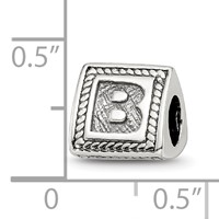 Sterling Silver Reflections Letter B Triangle Block Bead view 4
