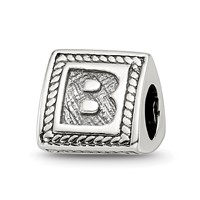 Sterling Silver Reflections Letter B Triangle Block Bead view 1
