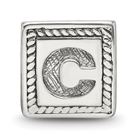 Sterling Silver Reflections Letter C Triangle Block Bead view 4
