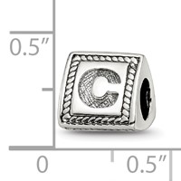 Sterling Silver Reflections Letter C Triangle Block Bead view 3