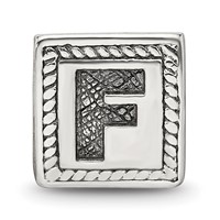 Sterling Silver Reflections Letter F Triangle Block Bead view 3