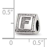 Sterling Silver Reflections Letter F Triangle Block Bead view 4