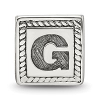 Sterling Silver Reflections Letter G Triangle Block Bead view 4