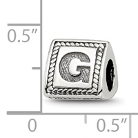 Sterling Silver Reflections Letter G Triangle Block Bead view 3