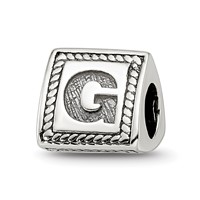 Sterling Silver Reflections Letter G Triangle Block Bead view 1