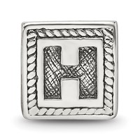 Sterling Silver Reflections Letter H Triangle Block Bead view 3