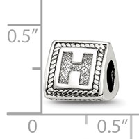 Sterling Silver Reflections Letter H Triangle Block Bead view 4