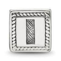 Sterling Silver Reflections Letter I Triangle Block Bead view 3