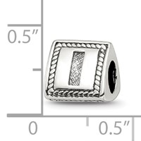 Sterling Silver Reflections Letter I Triangle Block Bead view 4