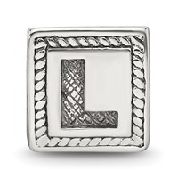 Sterling Silver Reflections Letter L Triangle Block Bead view 3