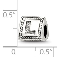 Sterling Silver Reflections Letter L Triangle Block Bead view 4
