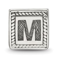 Sterling Silver Reflections Letter M Triangle Block Bead view 3