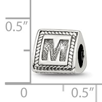 Sterling Silver Reflections Letter M Triangle Block Bead view 4