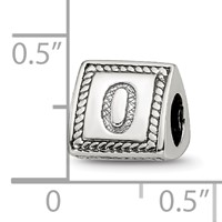 Sterling Silver Reflections Number 0 Triangle Block Bead view 4