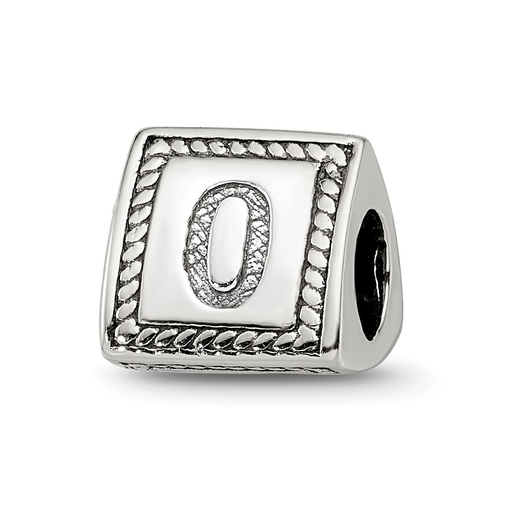 Sterling Silver Reflections Number 0 Triangle Block Bead