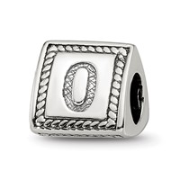 Sterling Silver Reflections Number 0 Triangle Block Bead view 1