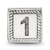 Sterling Silver Reflections Number 1 Triangle Block Bead view 4