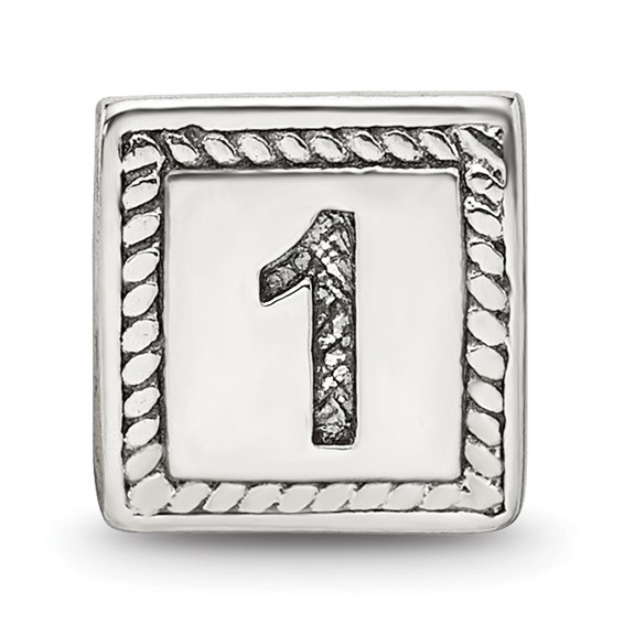 Sterling Silver Reflections Number Triangle Block Beads