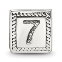 Sterling Silver Reflections Number 7 Triangle Block Bead view 4