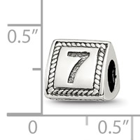 Sterling Silver Reflections Number 7 Triangle Block Bead view 3