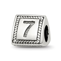 Sterling Silver Reflections Number 7 Triangle Block Bead view 1