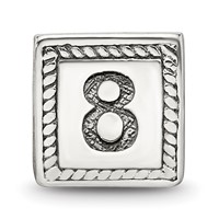 Sterling Silver Reflections Number 8 Triangle Block Bead view 3