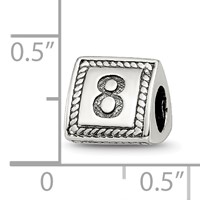 Sterling Silver Reflections Number 8 Triangle Block Bead view 4