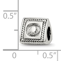 Sterling Silver Reflections Letter O Triangle Block Bead view 4