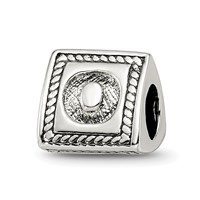 Sterling Silver Reflections Letter O Triangle Block Bead view 1