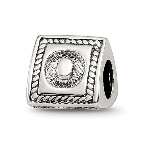 Sterling Silver Reflections Letter O Triangle Block Bead