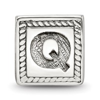Sterling Silver Reflections Letter Q Triangle Block Bead view 3