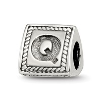 Sterling Silver Reflections Letter Q Triangle Block Bead view 1
