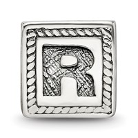 Sterling Silver Reflections Letter R Triangle Block Bead view 3