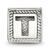 Sterling Silver Reflections Letter T Triangle Block Bead view 3
