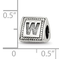 Sterling Silver Reflections Letter W Triangle Block Bead view 4