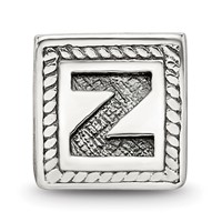 Sterling Silver Reflections Letter Z Triangle Block Bead view 3