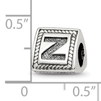 Sterling Silver Reflections Letter Z Triangle Block Bead view 4
