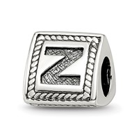 Sterling Silver Reflections Letter Z Triangle Block Bead view 1