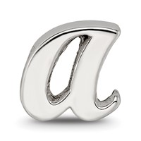 Sterling Silver Reflections Letter a Script Bead view 3