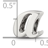 Sterling Silver Reflections Letter a Script Bead view 4