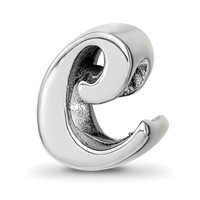 Sterling Silver Reflections Letter C Script Bead view 1