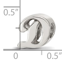 Sterling Silver Reflections Letter D Script Bead view 4