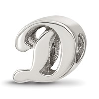 Sterling Silver Reflections Letter D Script Bead view 1