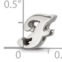 Sterling Silver Reflections Letter F Script Bead view 4