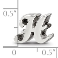 Sterling Silver Reflections Letter H Script Bead view 4
