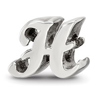 Sterling Silver Reflections Letter H Script Bead view 1