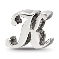 Sterling Silver Reflections Letter K Script Bead view 1